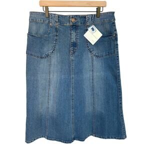 Bandolino Blu Long Denim Midi Panel Skirt NWT Deadstock Retro Vintage(?) size 14